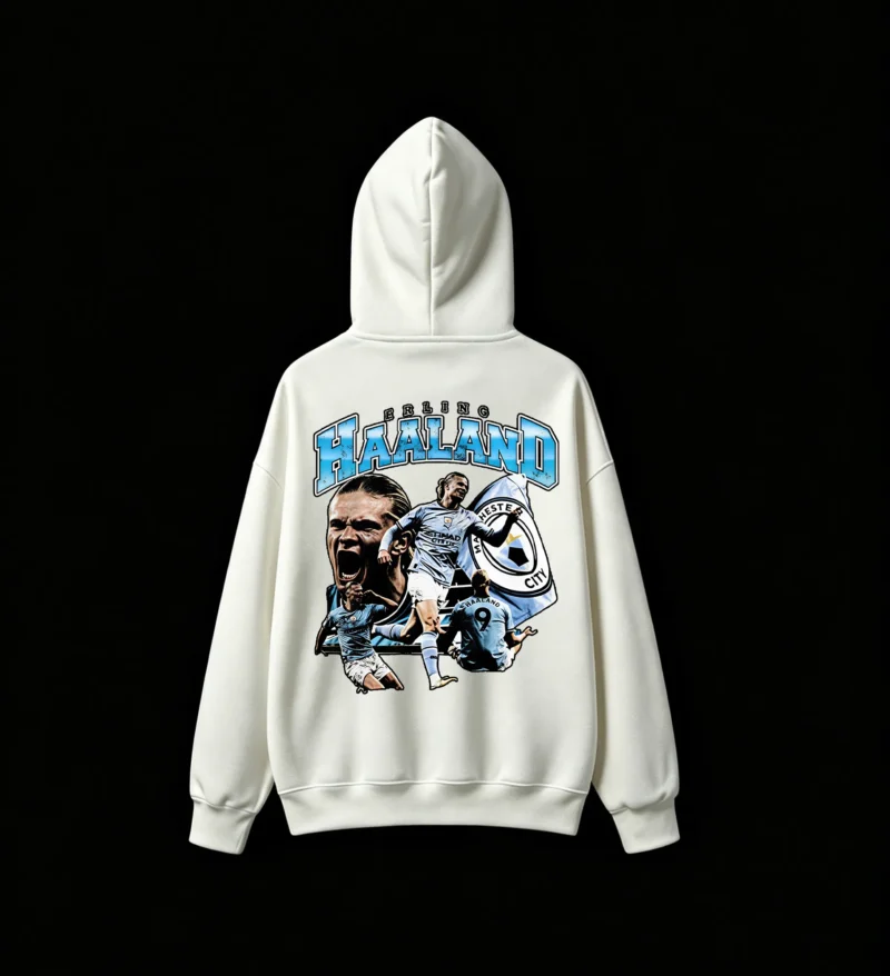 白卫 Erling Haaland Manchester City Back Print Hoodie