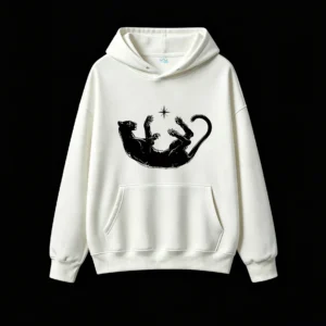 Celestial Panther And Star Silhouette Hoodie