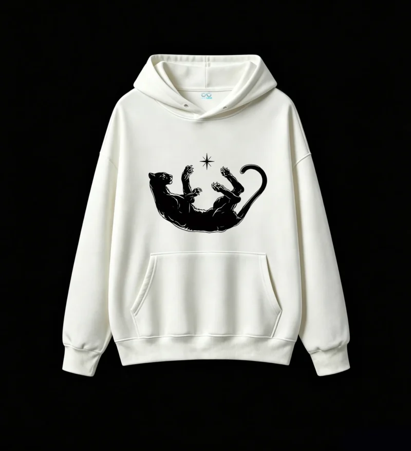 白卫 Celestial Panther And Star Silhouette Hoodie