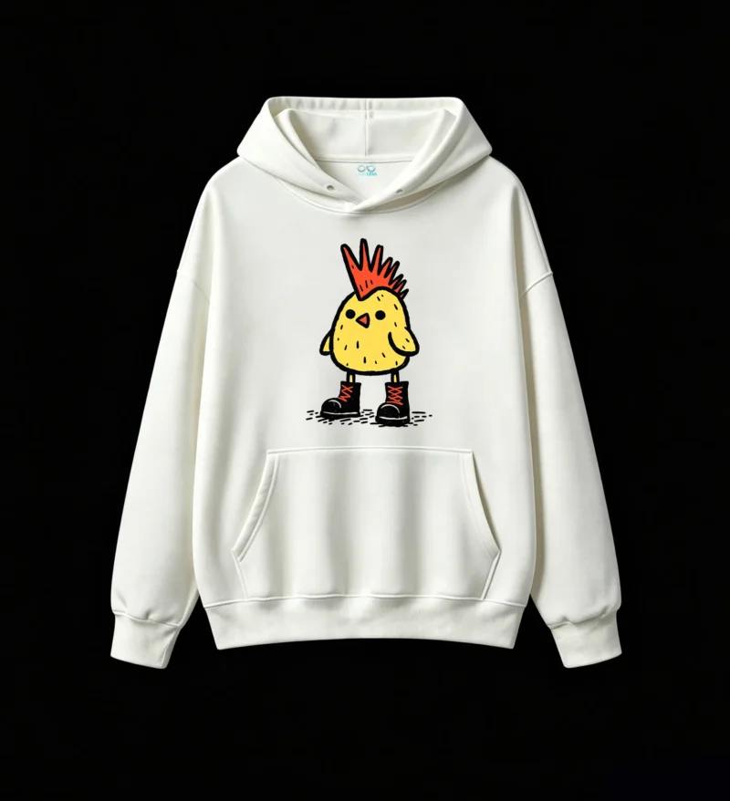 白卫 Cute Punk Rock Chick With Mohawk Hoodie