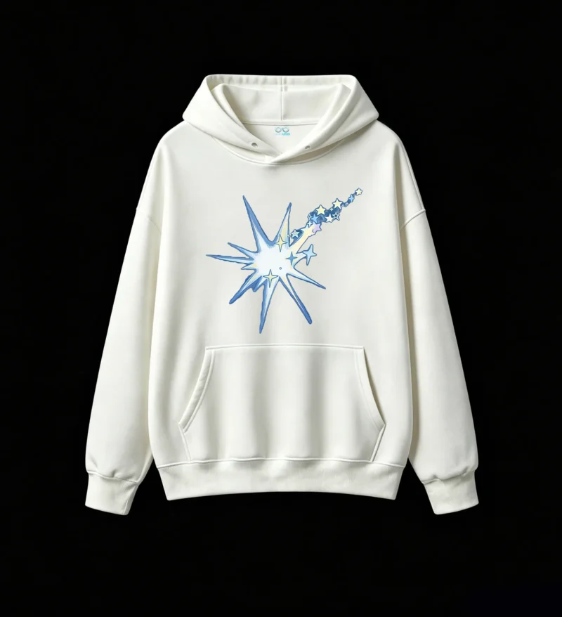 白卫 Sparkling Shooting Star Aesthetic Hoodie