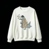 白卫 Funny Fish In Trench Coat Smoking Cigar Back Print Sweatshirt