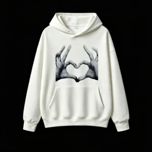 白卫 Heart Hands Aesthetic Graphic Hoodie