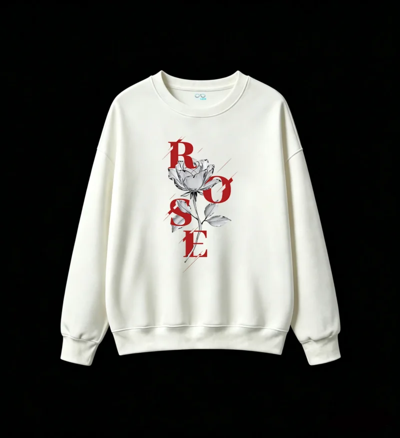 白卫 Rose Graphic Print Hoodie Back Design