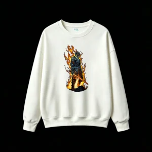 白卫 Dark Souls Burning Knight Back Print Sweatshirt
