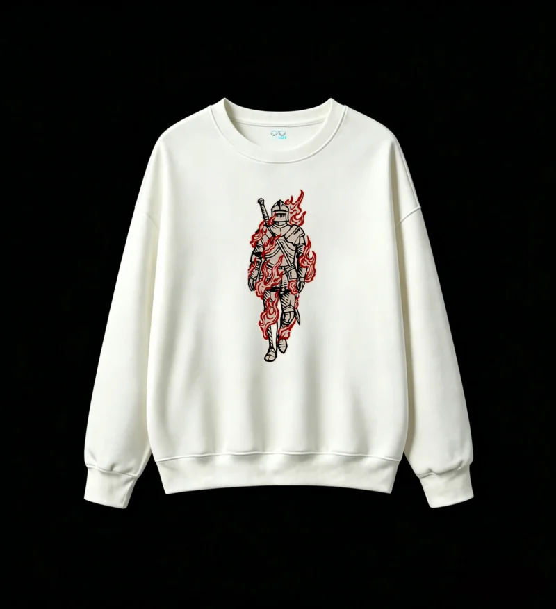 白卫 Burning Knight Back Print Crewneck Sweatshirt