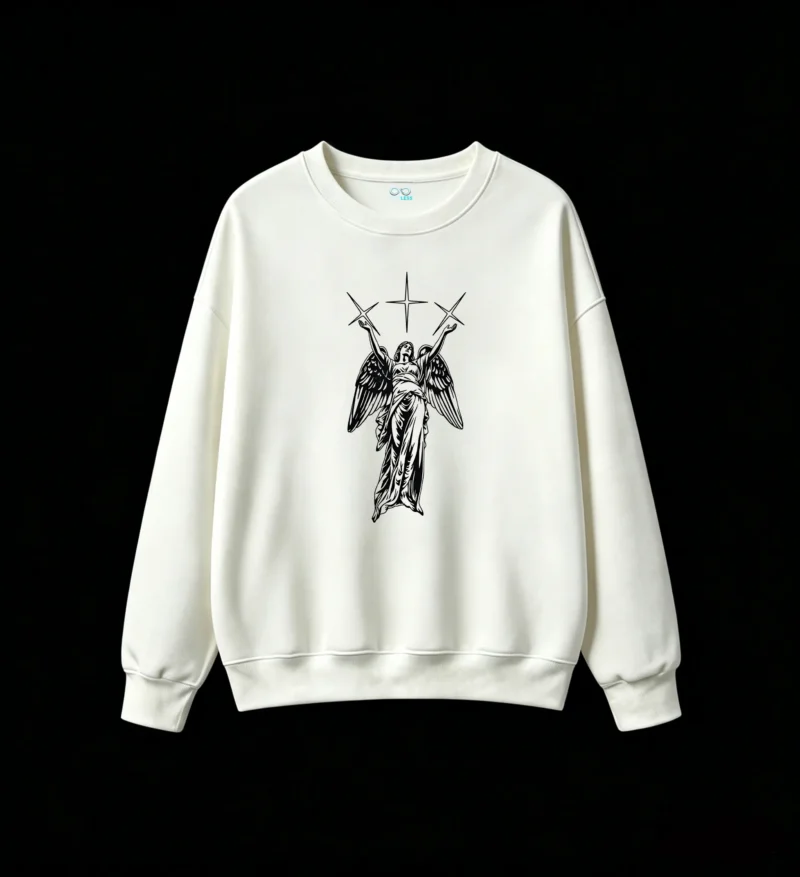 白卫 Dark Angel Graphic Back Print Sweatshirt