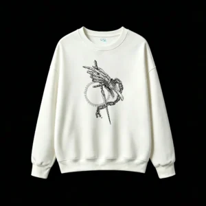 白卫 Skeleton Hand With Sword Back Print Sweatshirt