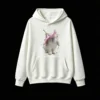 Cute Bunny Under Pink Lily Flower Hoodie