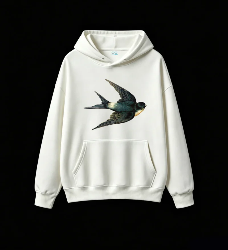 白卫 Vintage Flying Swallow Bird Hoodie