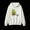 Cute Green Parrot Riding Skateboard Hoodie