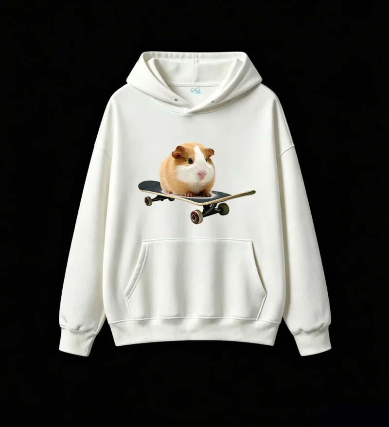 Cute Guinea Pig Riding Skateboard Hoodie