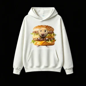 白卫 Funny Hamster Burger Hoodie