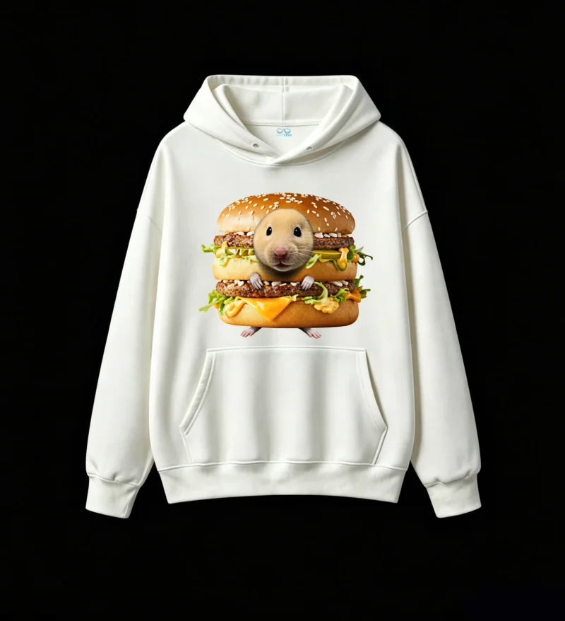 白卫 Funny Hamster Burger Hoodie