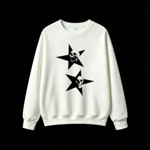 白卫 Vintage Skull Graphic Back Print Sweatshirt