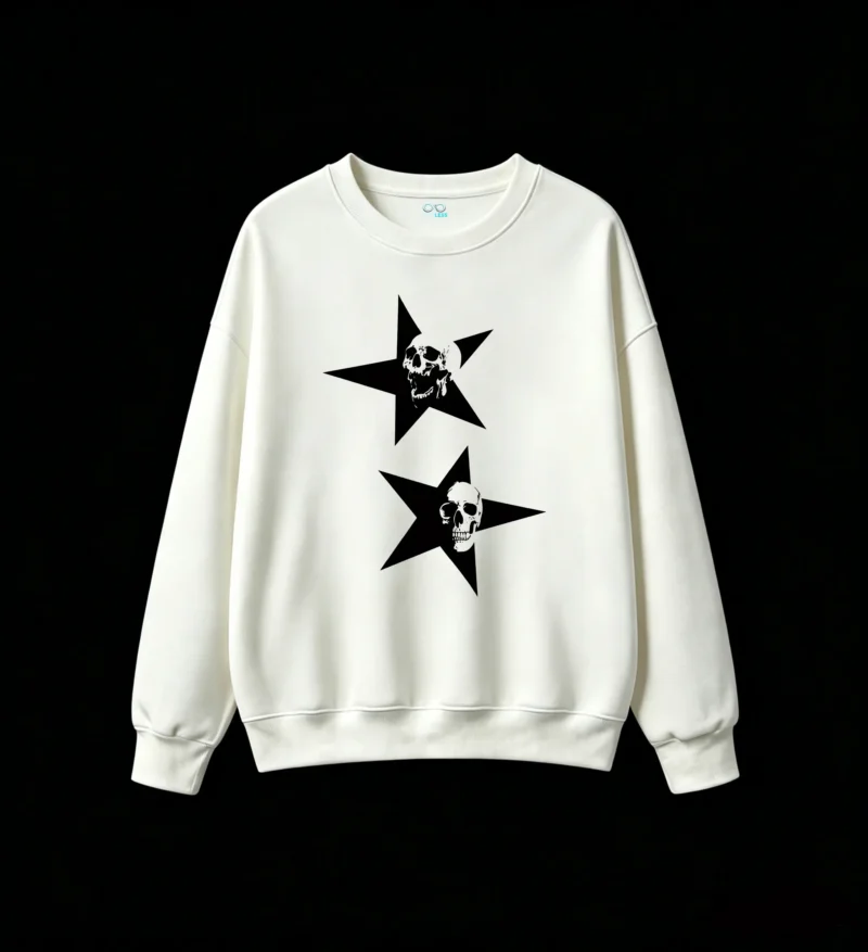 白卫 Vintage Skull Graphic Back Print Sweatshirt