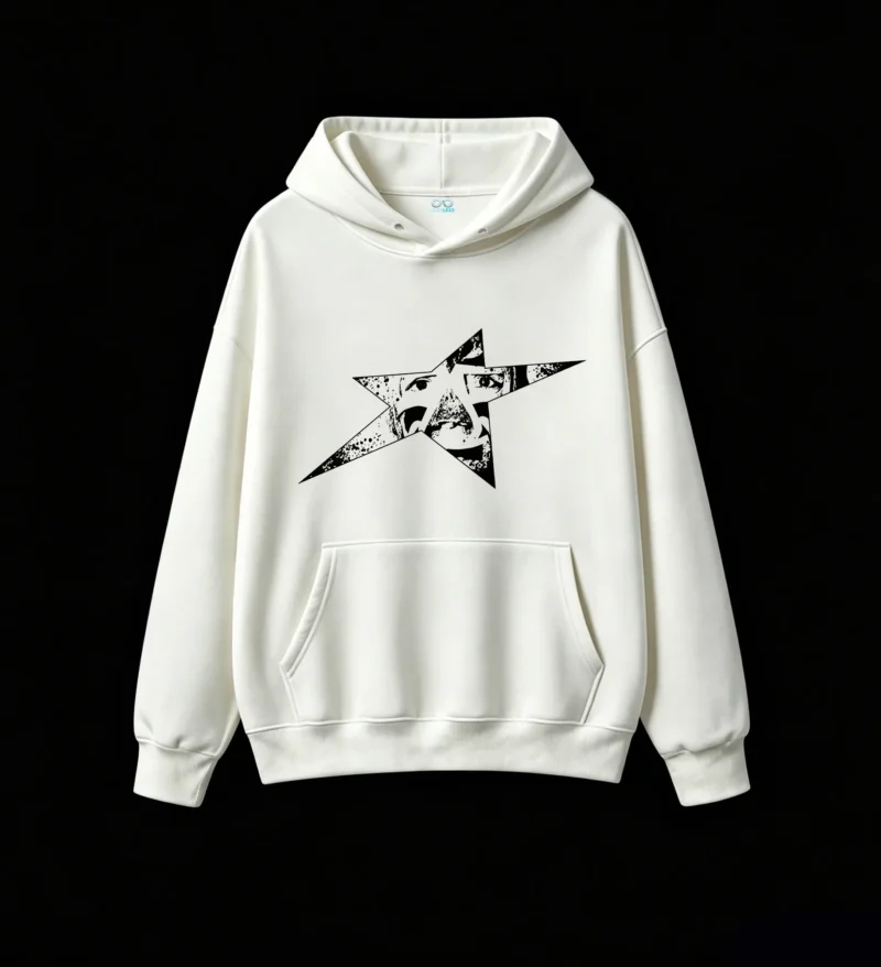 白卫 Glitter Star Graphic Hoodie