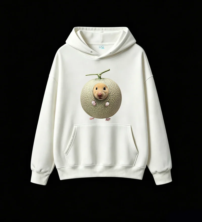 白卫 Cute Hamster Inside Melon Hoodie