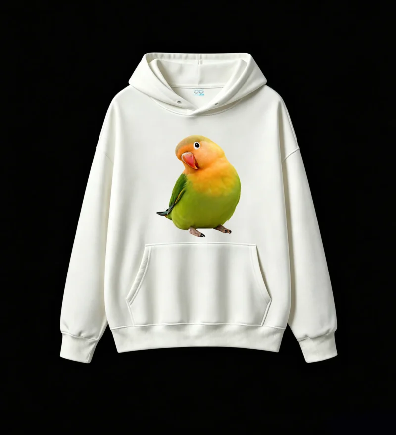 白卫 Cute Lovebird Portrait Hoodie