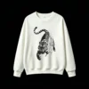 白卫 Vintage Tiger Back Print Crew Neck Sweatshirt