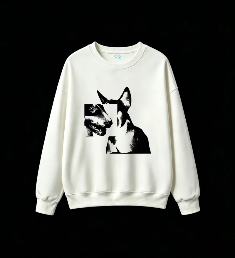 白卫 Cool Wolf Silhouette Back Print Sweatshirt