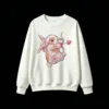 白卫 Cute Cupid Bunny With Heart Arrow Back Print Sweatshirt