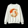 Koi Fish Yin Yang Back Print Crew Neck Sweatshirt