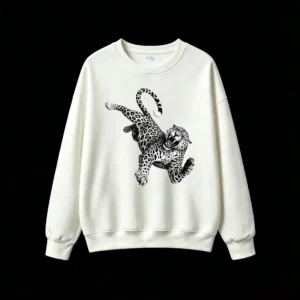 Aggressive Leopard Back Print Sweatshirt