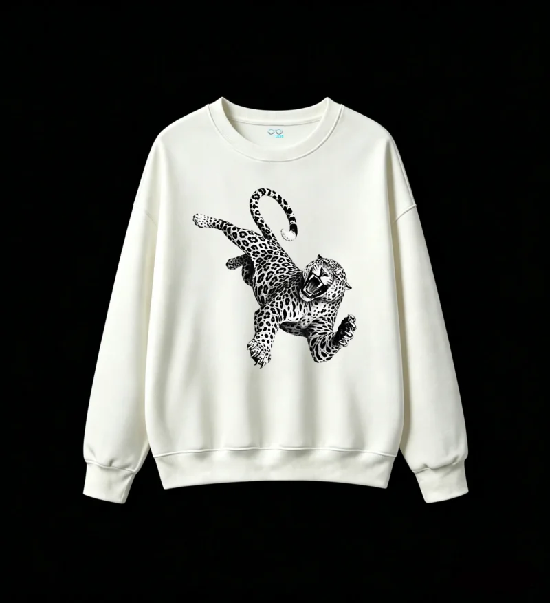 Aggressive Leopard Back Print Sweatshirt