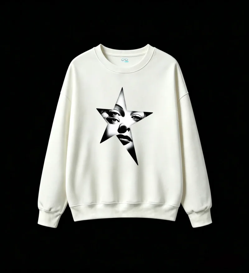 白卫 Surreal Star Face Print Hoodie