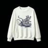 白卫 Tiger Fight Aesthetic Graphic Back Print Crew Neck Sweatshirt