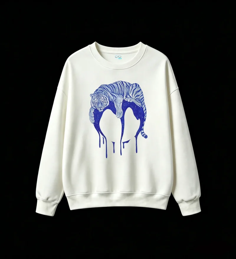 白卫 Blue Tiger Galaxy Back Print Sweatshirt