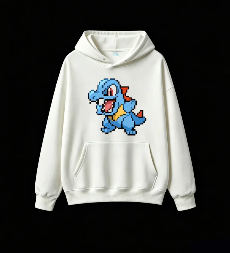 白卫 Totodile Pixel Art Hoodie