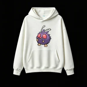 Cute Pixel Art Purple Monster Graphic Hoodie