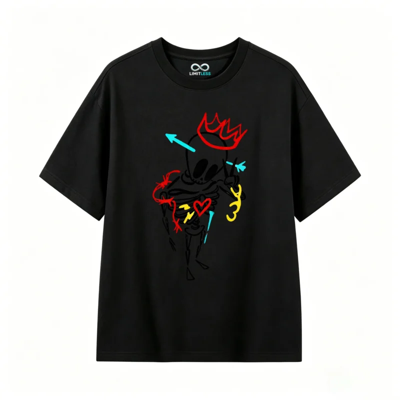 黑t Streetwear Graphic Back Print T-Shirt