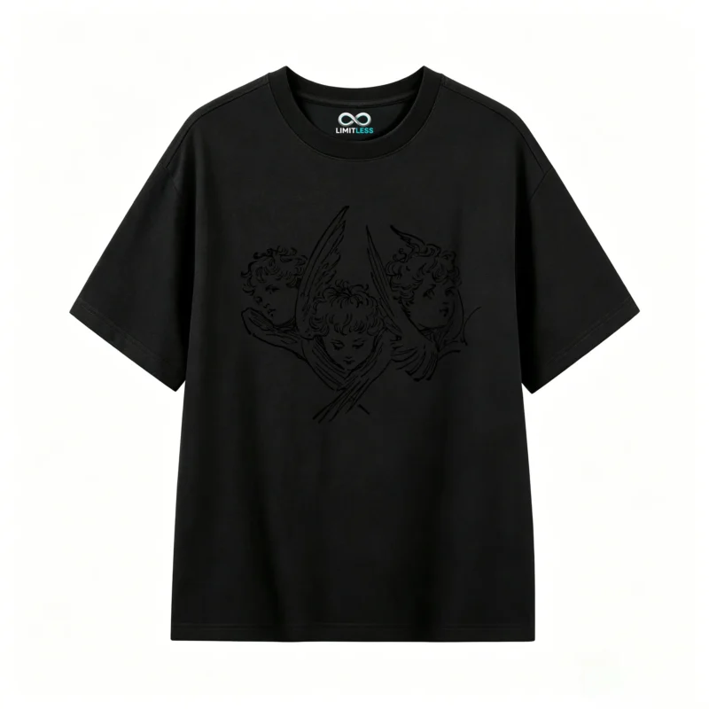 黑t Vintage Dragon Graphic Back Print T-Shirt