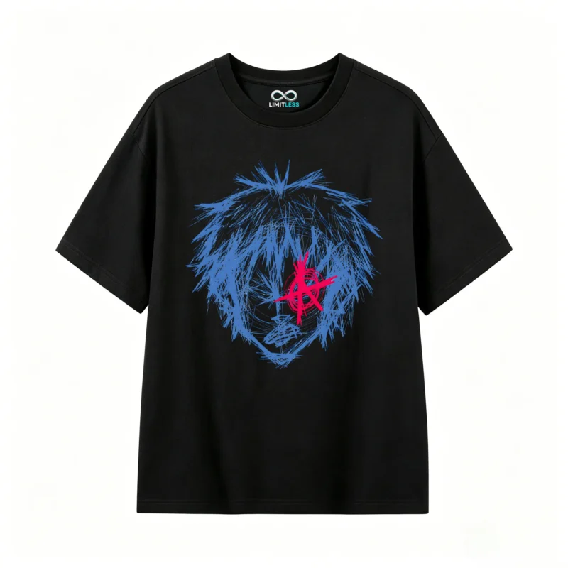 黑t Anime Aesthetic Back Print T-Shirt