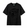 黑t Tiger Head Back Print T-Shirt