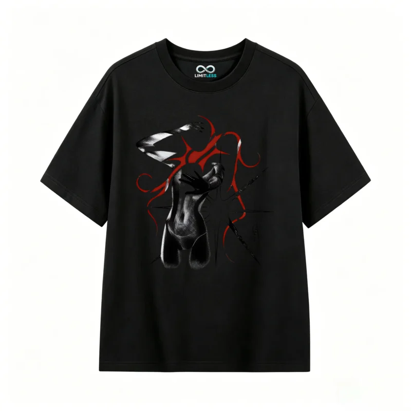 黑t Gothic Y2K Aesthetic Back Graphic T-Shirt