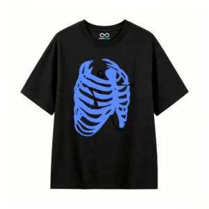 Skeleton Rib Cage Back Print T-Shirt