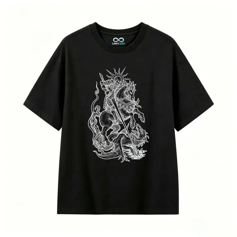黑t Gothic Dark Fantasy Back Print T-Shirt