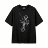黑t Gothic Cross Star Back Print T-Shirt