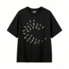 黑t Flying Birds Back Print T-Shirt Aesthetic Nature Graphic Tee