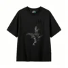 黑t Vintage Eagle Back Graphic T-Shirt