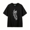 黑t Vintage Tiger Graphic Back Print T-Shirt
