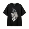 Elegant Swan Floral Back Print T-Shirt