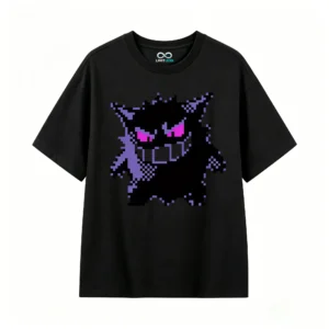 Pixel Gengar Back Print T-Shirt