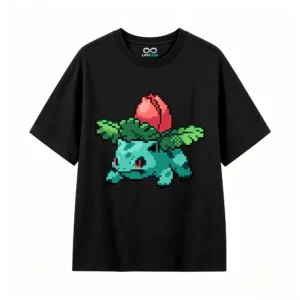 Pixel Art Ivysaur Back Print T-Shirt