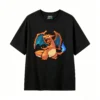 黑t Retro Pixel Charizard Back Graphic T-Shirt