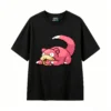 Cute Pixel Pink Slowpoke Back Print T-Shirt